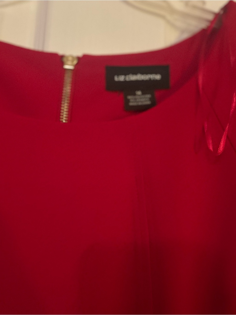 Liz Claiborne Bold Red Sleeveless Top with Gold Zip